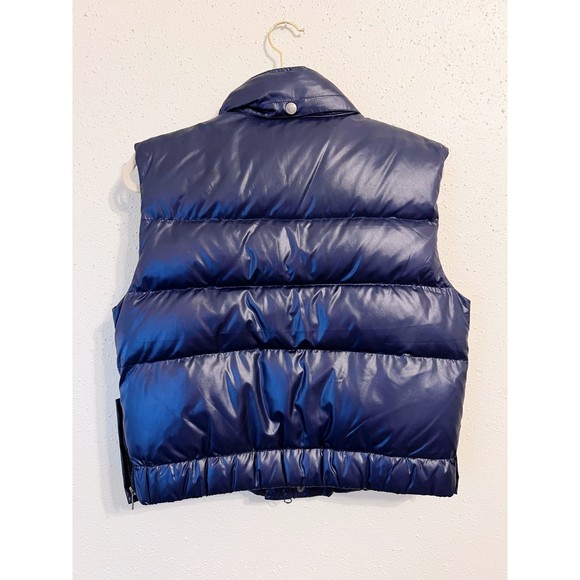 SEE BY CHLOÉ Navy Sleeveless Down Jacket Puff Vest Elastic Waist Size 8 - Picture 9 of 12